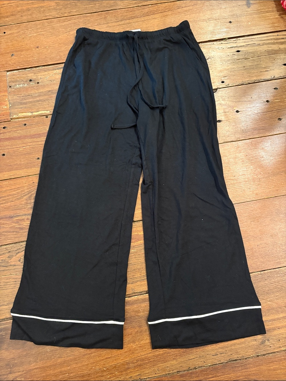 Auden Black Pajama Pants with White Trim